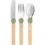 Opinel Детски комплект за хранене Opinel - Le Petit Gourmet, 3 части, зелен (003258)