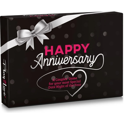 Spielehelden Happy Anniversary Black Edition, Игра с карти за двойки, 110 въпроса, подаръчна кутия на английски език (PLAY2-17) (PLAY2-17)