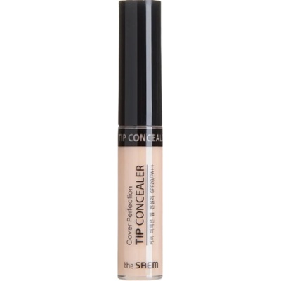 The Saem Cover Perfection Tip Concealer 1,25 Light Beige Ľahký tekutý korektor na zakrytie škvŕn a drobných nedokonalostí 6,5 ml