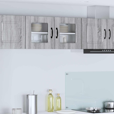 vidaXL Кухненски шкаф със съхранение Kalmar Сив Сонома 80 x 31 x 40 см (884600)