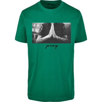 Mister Tee Мъжка тениска в зелен цвят Mister Tee Pray Tee forest green UB-MT157-02532 - Зелен, размер L