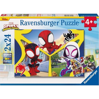 Ravensburger Детски пъзел Ravensburger от 2 x 24 части - Спайди и неговите невероятни приятели (5729)