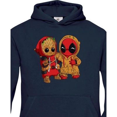 Dětská mikina Deadpool a Groot Modrá