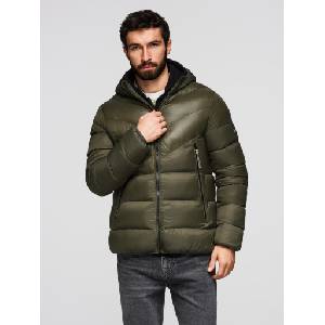 Ombre Clothing Тъмнозелено мъжко ватирано зимно яке Ombre Clothing Ombre Clothing | Zelen | МЪЖЕ | L