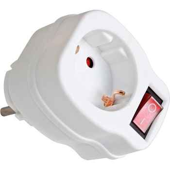 Commel Адаптер за контакт бял с ключ 1 х шуко Commel (C240-301)