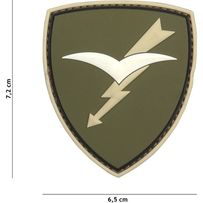 Gumová nášivka 101 Inc znak Paratroopers Brigade - olivová