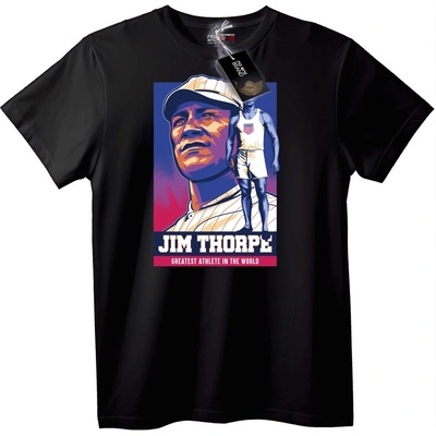 NOONEBRAND Тениска Jim Thorpe Най-Великият Атлет - XS, Black