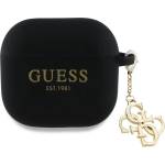 Guess GUA4LECG4K силиконов калъф за AirPods 4 черен с 4G Charm (GUA4LECG4K)