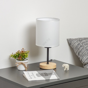 Brilagi - Настолна лампа NUBILA WOOD 1xE27/25W/230V дъб/бял (BG1567S)