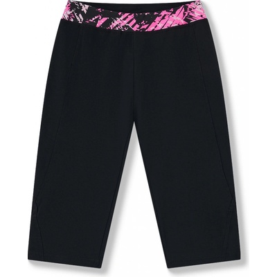 Wolf Dámské 3/4 legíny H2541 černá / růžový pas