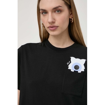 Karl Lagerfeld Памучна тениска Karl Lagerfeld x Darcel Disappoints в черно (241W1761)