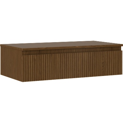 Mexen Rivel шкаф за баня под мивка 90 см с плот, 1 чекмедже, оребрен, орех - 91A20-09023-1-BFC86 (91A20-09023-1-BFC86)