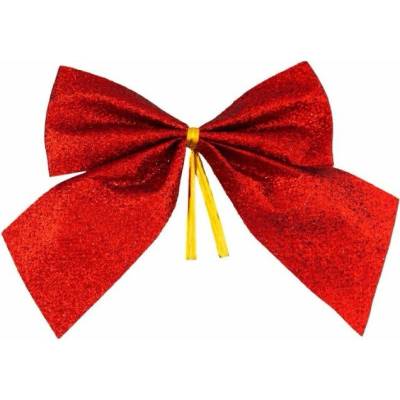 Dekorácia MagicHome Vianoce, mašľa, červená, bal. 4 ks, 9 x 9 cm