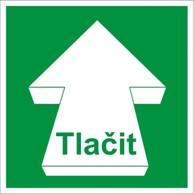 Otevírání dveří symbol - TLAČIT samolepka