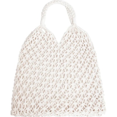 Macramé bavlněná plážová kabelka Bílá