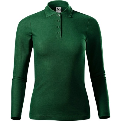 MALFINI Malfini pique polo ls 231 / Дамска поло риза с дълъг ръкав - тъмнозелена s (231d313)