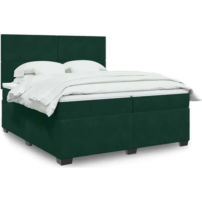 vidaXL 11461.3293299 Boxspring postel s matrací tmavě zelená samet