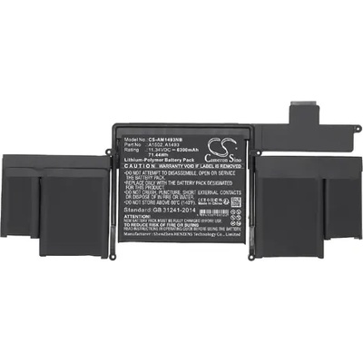 Cameron Sino Батерия за лаптоп Apple MacBook Pro ""Core i5" 2.4 13" Late 2013 Retina A1493, A1502 LiPo 11.34V 6300mAh CAMERON SINO (CS-AM1493NB)