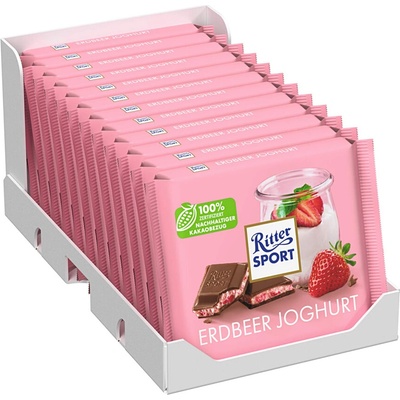 Ritter Sport jahoda-jogurt 12 x 100 g VÝHODNÉ BALENÍ