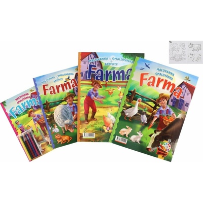 Komplet Farma 2 maľovanky 2 aktivity zošity farebné ceruzky