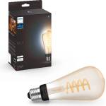 Philips White E27 Large Edison Filament ST72 550lm, warm white light, dimmable, controllable via app, compatible with Amazon Alexa (Echo, Echo Dot), pack of 1 - 929003052301 - boombuy