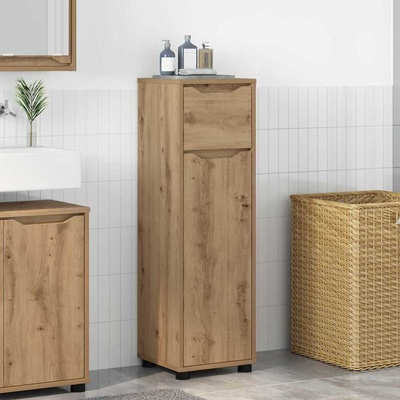 vidaXL Шкаф за баня с чекмедже Дъб 30, 5 x 30 x 101 см Инженерно дърво (888746)