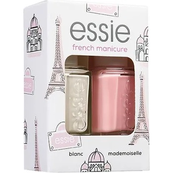 Essie French Manicure подаръчен комплект: лак за нокти 13, 5 ml + лак за нокти 13, 5 ml Mademoiselle нюанс Blanc