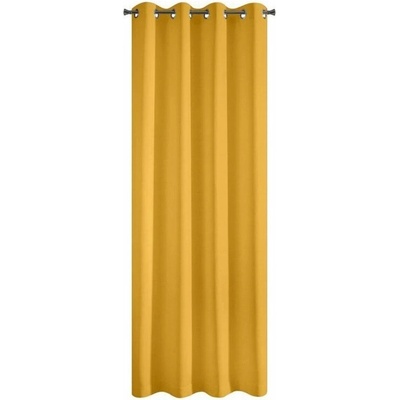 Mybesthome EASY TOP dekorační závěs s kroužky 140 × 250 cm, mustard/hořčicový, 1 ks