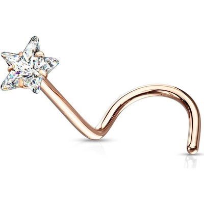 Šperky4U zlacený piercing do nosu hvězdička N0138RD
