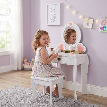 Pepita Дървена тоалетка за момичета Pepita с аксесоари - white (W08H102B)
