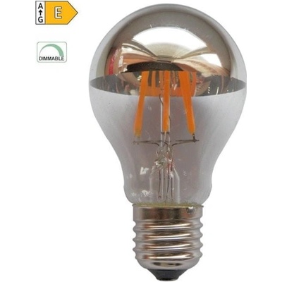 Diolamp LED Filament zrcadlová žárovka A60 8W/230V/E27/2700K/900Lm/180°/DIM stříbrný vrchlík