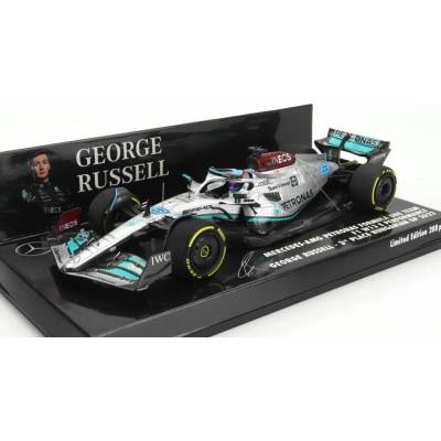 MINICHAMPS MERCEDES GP F1 W13E TEAM MERCEDES-AMG PETRONAS F1 N 63 3rd HUNGARIAN GP 2022 GEORGE RUSSEL - SILVER GREEN 1:43