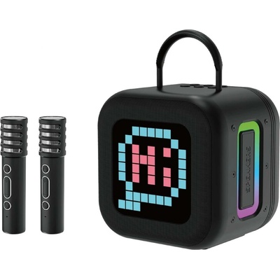 Bezdrátový Bluetooth karaoke reproduktor se 2 mikrofony černý