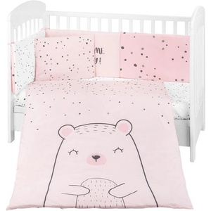 KikkaBoo Бебешки спален комплект 6 части 70/140 Bear with me Pink (kikka-41101060120)