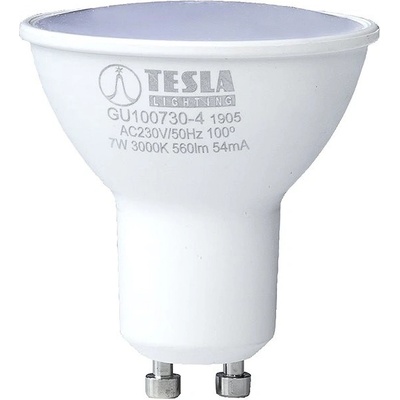 Tesla GU10, 7W, teplá biela