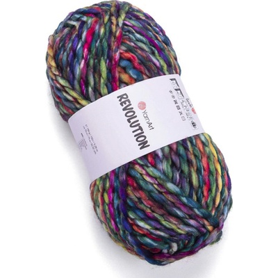 YarnArt pletací příze REVOLUTION 1604 červeno-modro-zelená, efektní, 150g/75m