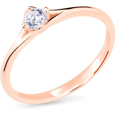 Cutie Jewellery gold prsten Z6721 2957 ze zlata se zirkonem Růžová Bílá