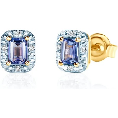 SAVICKI обеци: двуцветно злато. диаманти. танзанит