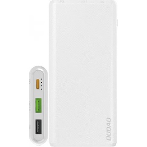  Външна батерия Dudao, 10000 mAh, 20W, Power Delivery, Quick Charge, Qi бързо зареждане, 2хUSB/USB-C, K12PQ_W, Бяла (DD-10000-K-12-PQ-W)
