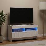 vidaXL LED телевизионен кабинет ALKMAAR 81 x 35 x 43 см Бяло (896115)