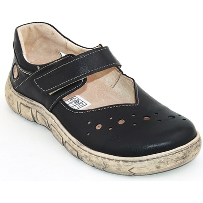 Kacper 2-210 dámské kožené baleriny černá šíře H – Zboží Mobilmania