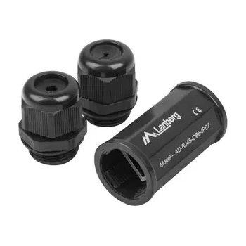 Image 1 of Lanberg Конектор, Lanberg RJ-45 inline coupler IP67 CAT. 6 FTP waterproof (AD-RJ45-OS6-IP67)
