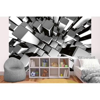 DIMEX ART s. r. o Самозалепваща се флизелинова фототапета динамичен метален блок 375 x 250 см