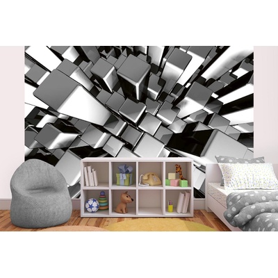 DIMEX ART Самозалепваща се флизелинова фототапета динамичен метален блок 375 x 250 см