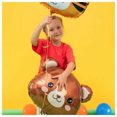 138397 PartyPal Fóliový balón hlavička Medvídek 57x60cm