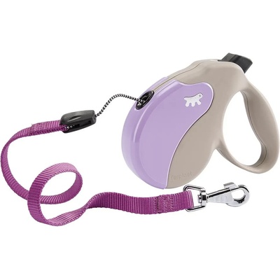 Ferplast - Amigo Cord Large - Автоматичен повод за кучета до 50 кг, 5 метра въже, лилаво бежав