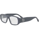 Fendi Squared Grey Rectangular Eyeglasses