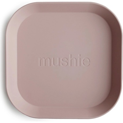 Mushie hranatý tanier Blush 2 ks