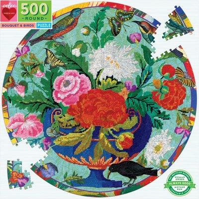 EEBOO Kulaté Květiny a ptáčci 500 dílků