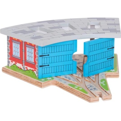 Bigjigs Rail Тройно депо с врата